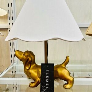 NEW Element Decor cutest little Gold Dachshund Table Lamp $125 FIRM